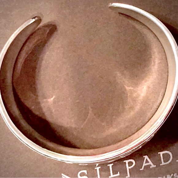 Silpada Vintage RARE Sleek Classic Sterling SIlver Cuff Bracelet, Rolled Edges - Picture 3 of 10